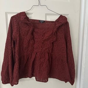 MADEWELL eyelet ruffle babydoll top size XXL